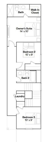2D floor plan layout of this home in Villages of Greystone, Conroe, TX (Image 4).