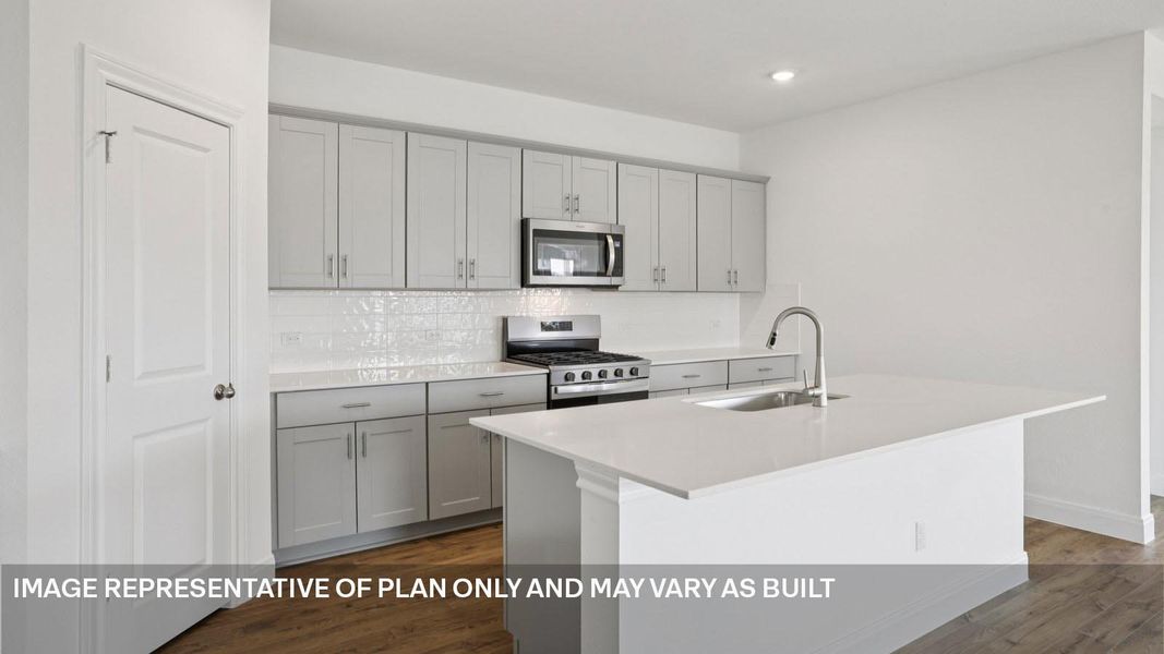 Representative furnished interior of a home built from the The Grayson by D.R. Horton in Railhead, Cedar Creek (Image 6).