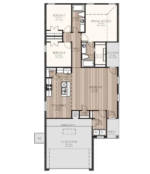 2D floor plan layout of this home in The Enclave at Spring Branch, Conroe, TX (Image 3).