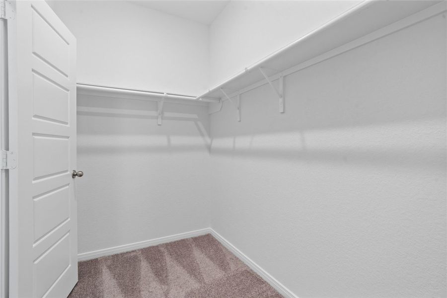 Look at this immaculate closet! With high shelving, multiple rows to hang clothing, you are sure to have enough room for all your belongings!
