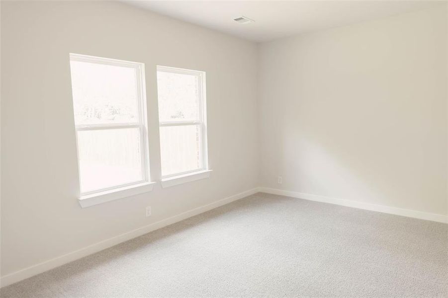 Carpeted empty room with a wealth of natural light