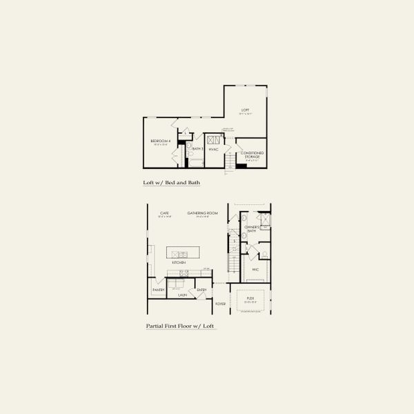 2D floor plan layout for the Palmary by Pulte Homes in Forest Creek, Waxhaw, NC (Image 3).