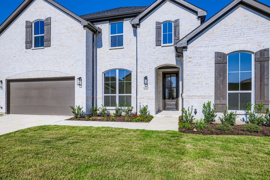 Front exterior of a new home in North Sky 65s, Celina, TX, highlighting curb appeal (Image 22).