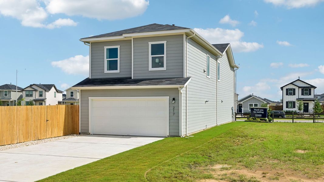Representative exterior photo of a completed home built from the The Lyndon by D.R. Horton in Valverde, Bastrop, TX (Image 23).