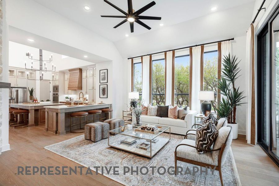 Furnished interior view inside a new home in Santa Rita Ranch, Liberty Hill (Image 11). Furnished interior view inside a new home in Santa Rita Ranch, Liberty Hill (Image 11).