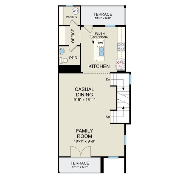 2D floor plan layout of this home in Forestville Towns, Wake Forest, NC (Image 7).
