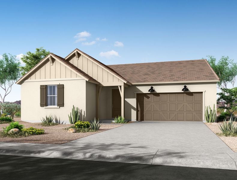 Representative exterior photo of a completed home built from the Juniper by William Ryan Homes in Silver Cross, San Tan Valley, AZ (Image 2). Representative exterior photo of a completed home built from the Juniper by William Ryan Homes in Silver Cross, San Tan Valley, AZ (Image 2).