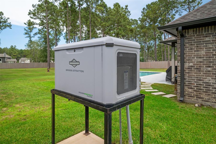 Whole-home Briggs & Stratton standby generator provides added peace of mind and reliable backup power during outages.