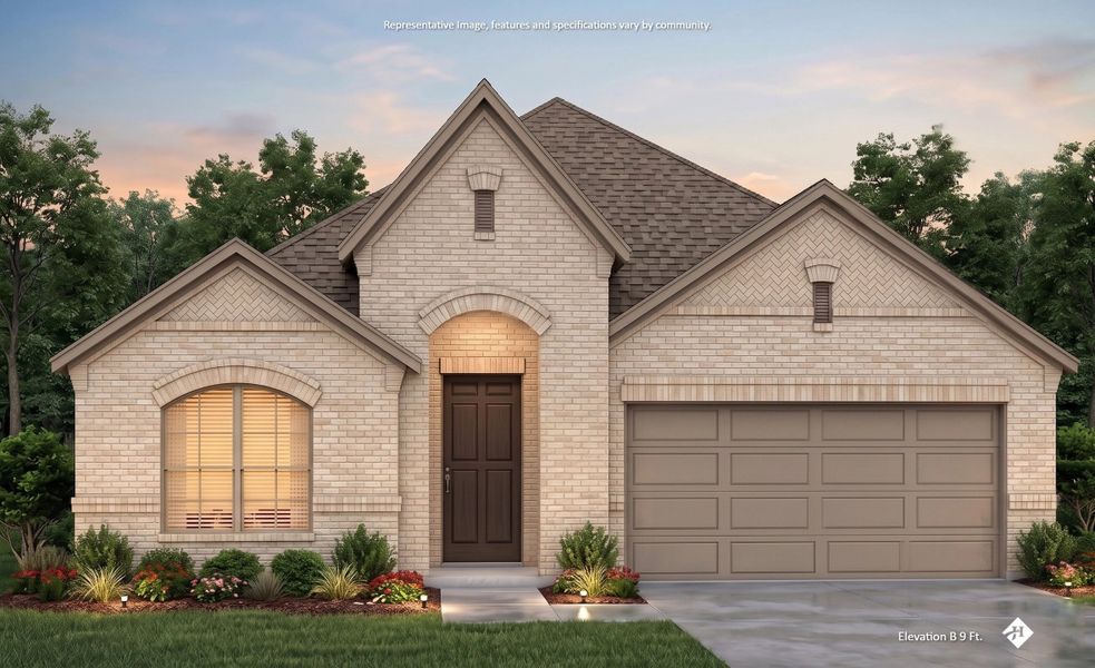 Front exterior of a new home in Vista Point, Grandview, TX, highlighting curb appeal (Image 5). Front exterior of a new home in Vista Point, Grandview, TX, highlighting curb appeal (Image 5).