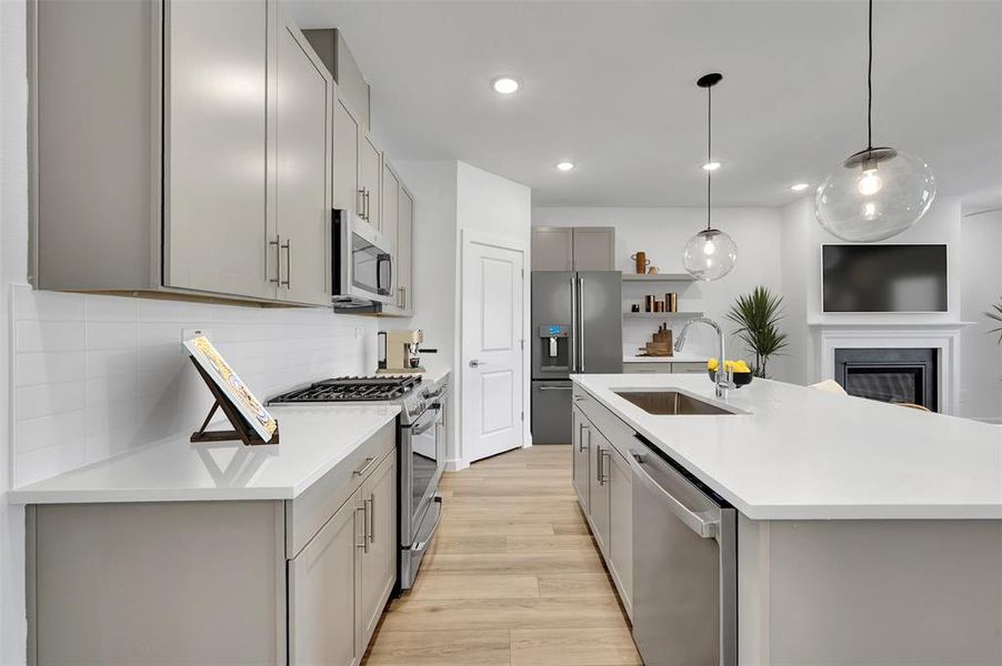 Furnished interior view inside a new home in Aspire at Reunion, Newark (Image 6).