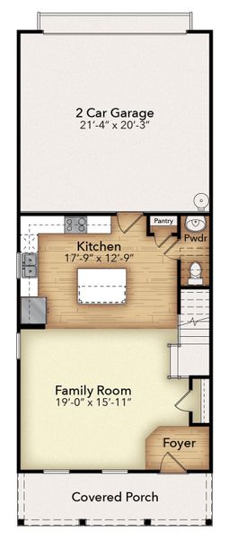 First Floor w/ Kitchen Island Option