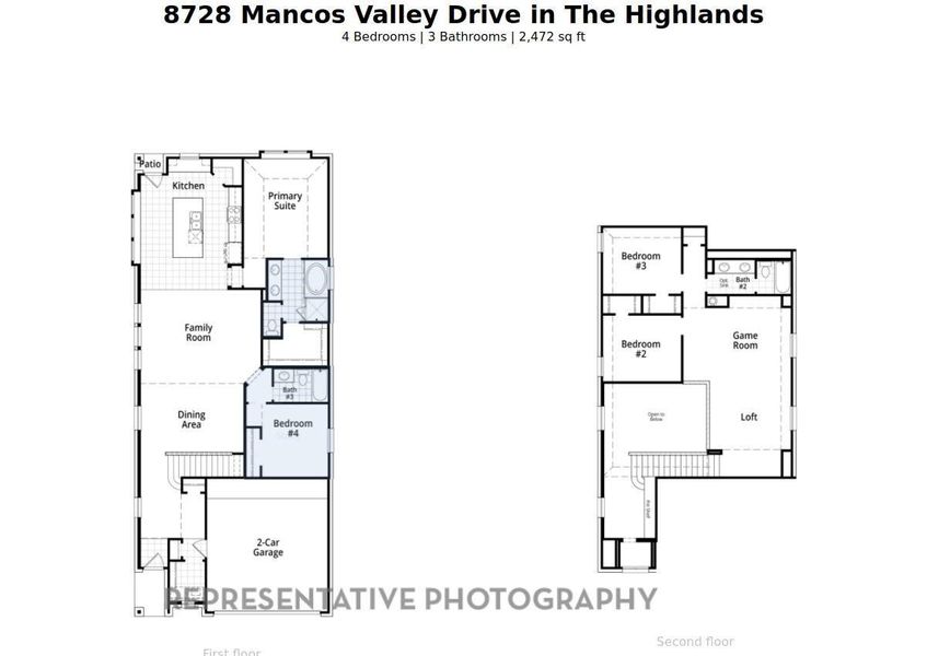 2D floor plan layout of this home in The Highlands, Porter, TX (Image 2). 2D floor plan layout of this home in The Highlands, Porter, TX (Image 2).