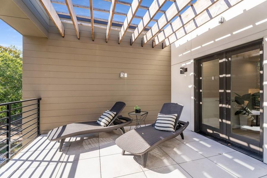Exterior details and patio area of a home in Freedom Townhomes, Atlanta (Image 26).
