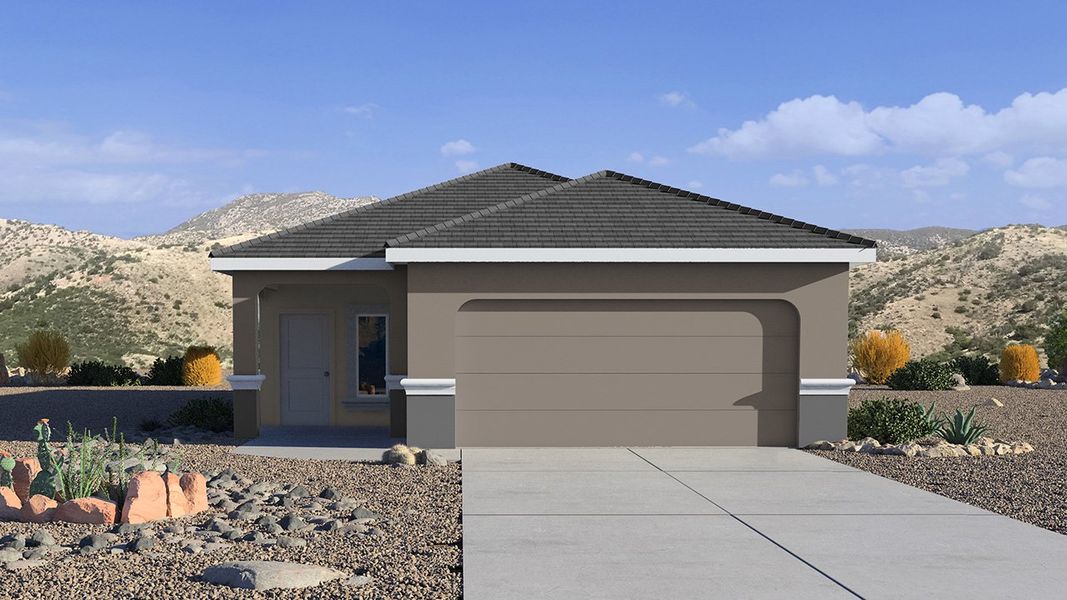 Representative exterior photo of a completed home built from the Amber by D.R. Horton in Hanson Ridge, Vail, AZ (Image 2).
