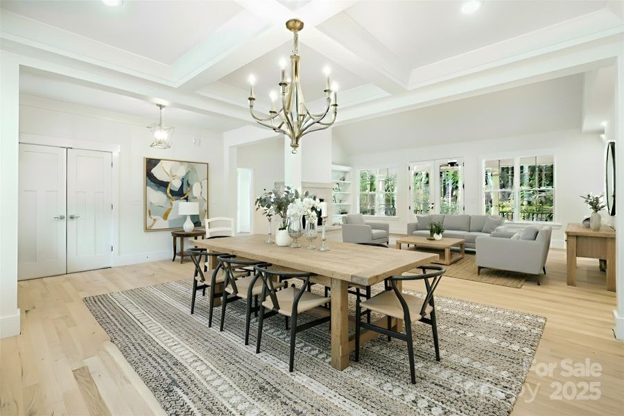 Dining looking into living room (virtually staged) Dining looking into living room (virtually staged)