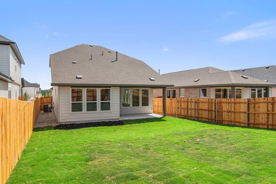 Exterior details and patio area of a home in Terrace Collection at Heritage, Dripping Springs (Image 3). Exterior details and patio area of a home in Terrace Collection at Heritage, Dripping Springs (Image 3).