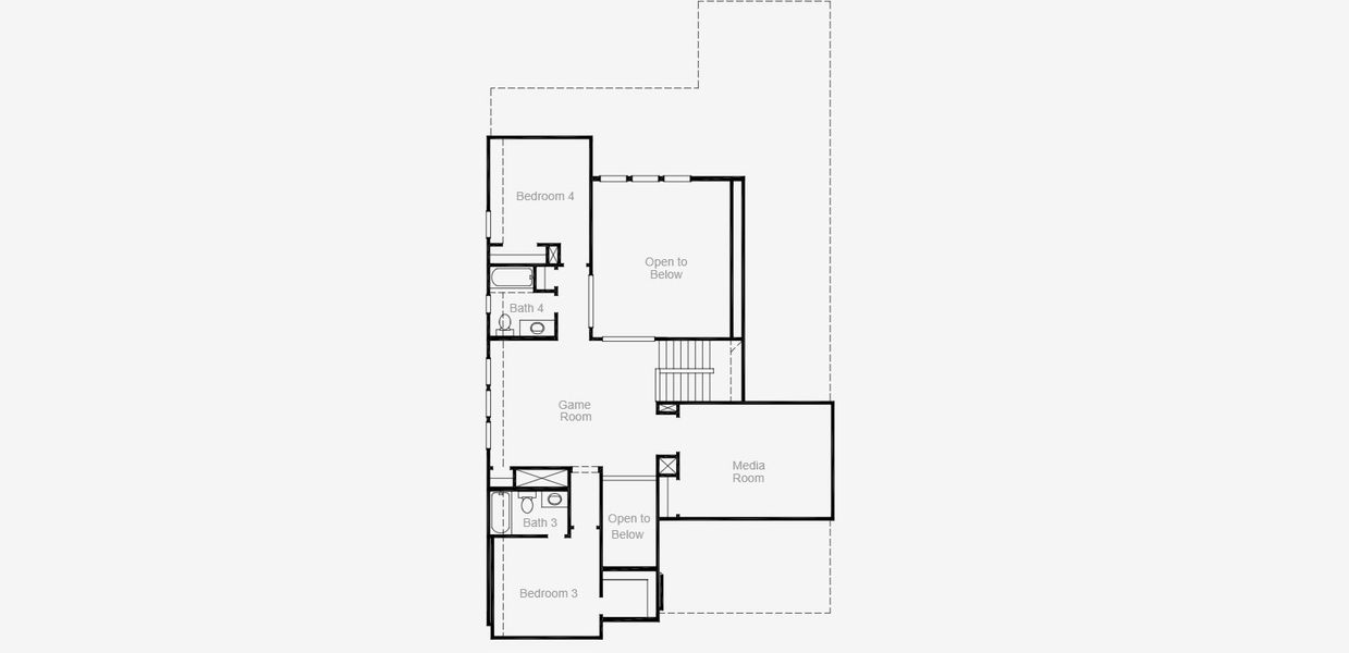 2D floor plan layout for the Kendall II by Coventry Homes in Wolf Ranch, Georgetown, TX (Image 23).