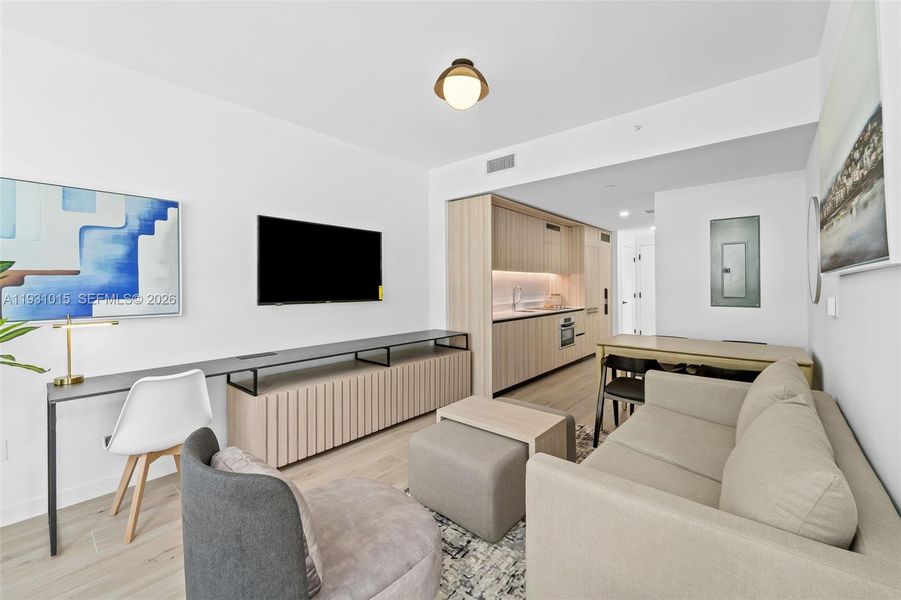 Furnished interior view inside a new home in , Miami (Image 9). Furnished interior view inside a new home in , Miami (Image 9).