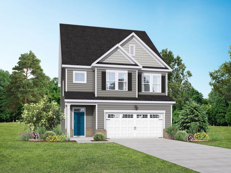 Representative exterior photo of a completed home built from the The Grace A by Davidson Homes LLC in Villas at Carpenter Woods, Durham, NC (Image 2). Representative exterior photo of a completed home built from the The Grace A by Davidson Homes LLC in Villas at Carpenter Woods, Durham, NC (Image 2).