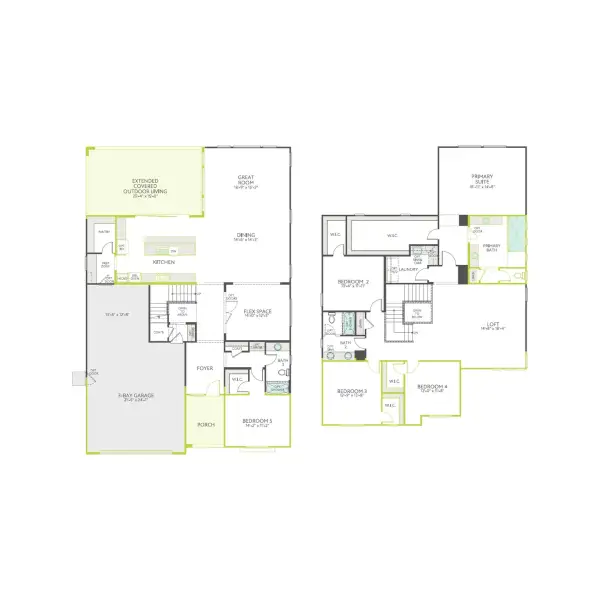 2D floor plan layout of this home in Terraza, San Tan Valley, AZ (Image 5).