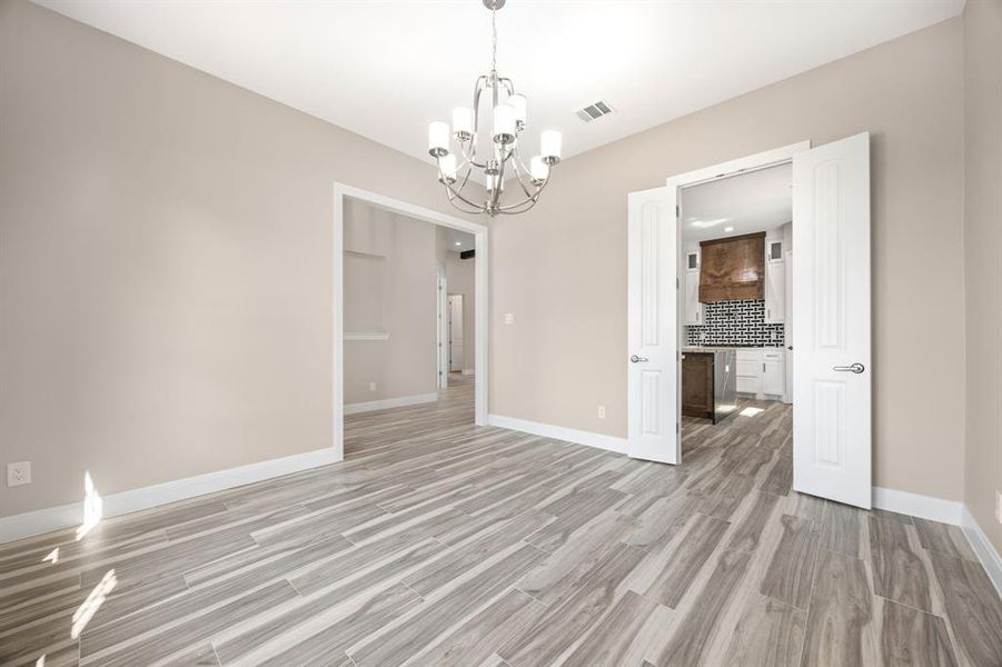 Dining area with access to kitchen