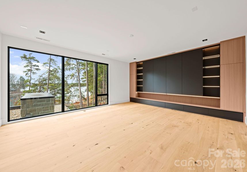 Media room with custom LED display, designed for a projector screen or XL TV. Media room with custom LED display, designed for a projector screen or XL TV.