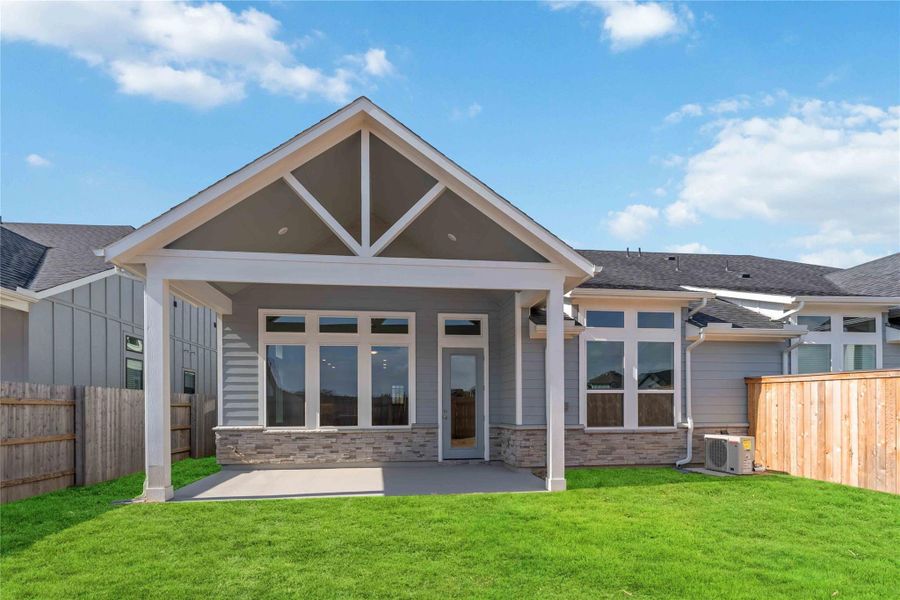 Exterior details and patio area of a home in Elyson, Katy (Image 4). Exterior details and patio area of a home in Elyson, Katy (Image 4).