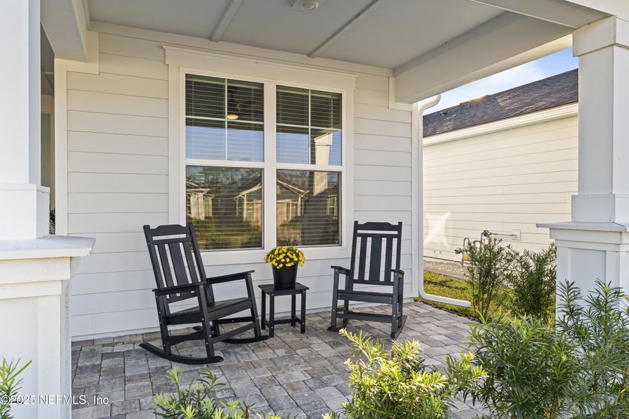 Exterior details and patio area of a home in Summer Bay at Grand Oaks, St. Augustine (Image 28).