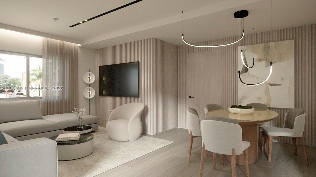 Furnished interior view inside a new home in , Miami Beach (Image 4).