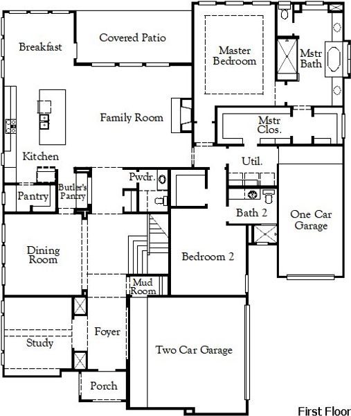 2D floor plan layout of this home in Lariat, Liberty Hill, TX (Image 5).