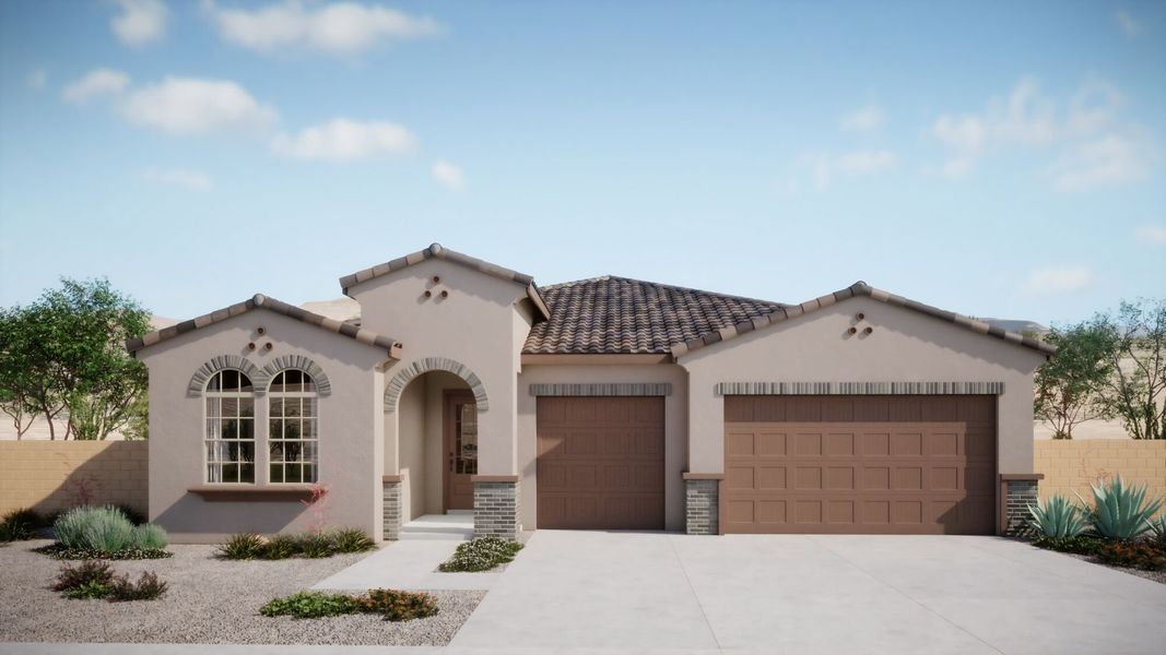 Representative exterior photo of a completed home built from the Auburn by Mattamy Homes in Mountain View Ranch, Vail, AZ (Image 3).