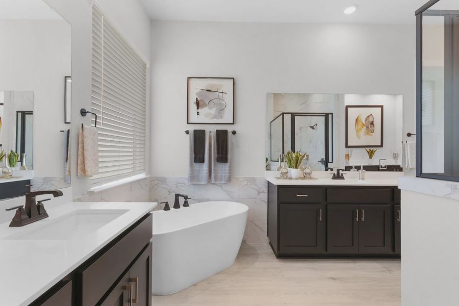 Representative furnished interior of a home built from the Sicily by Chesmar Homes in Berry Creek Highlands, Georgetown (Image 17).