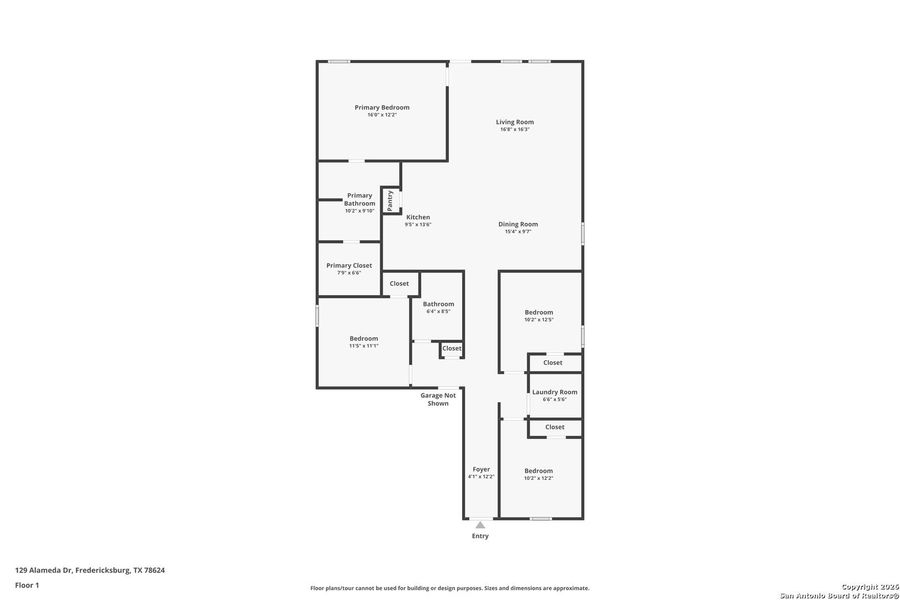2D floor plan layout of this home in Friendship Oaks: Watermill Collection, Fredericksburg, TX (Image 3).
