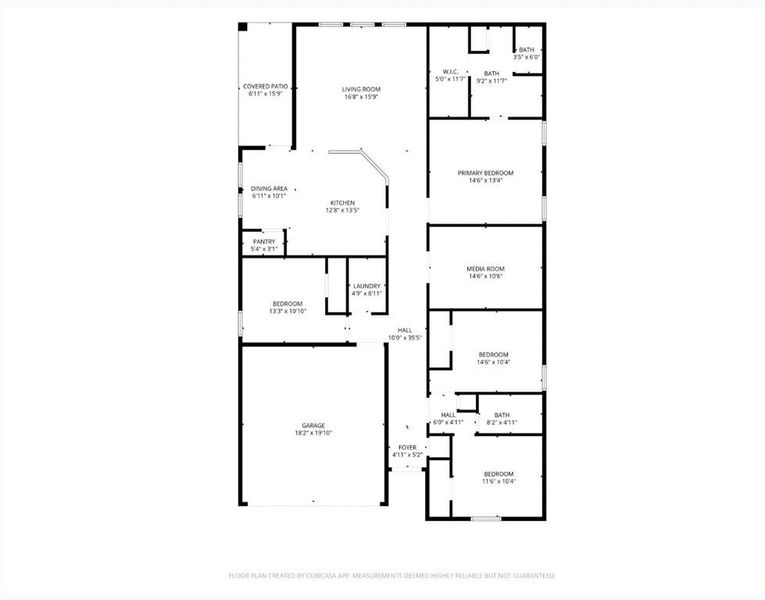 2D floor plan layout of this home in Azle Grove, Azle, TX (Image 5).