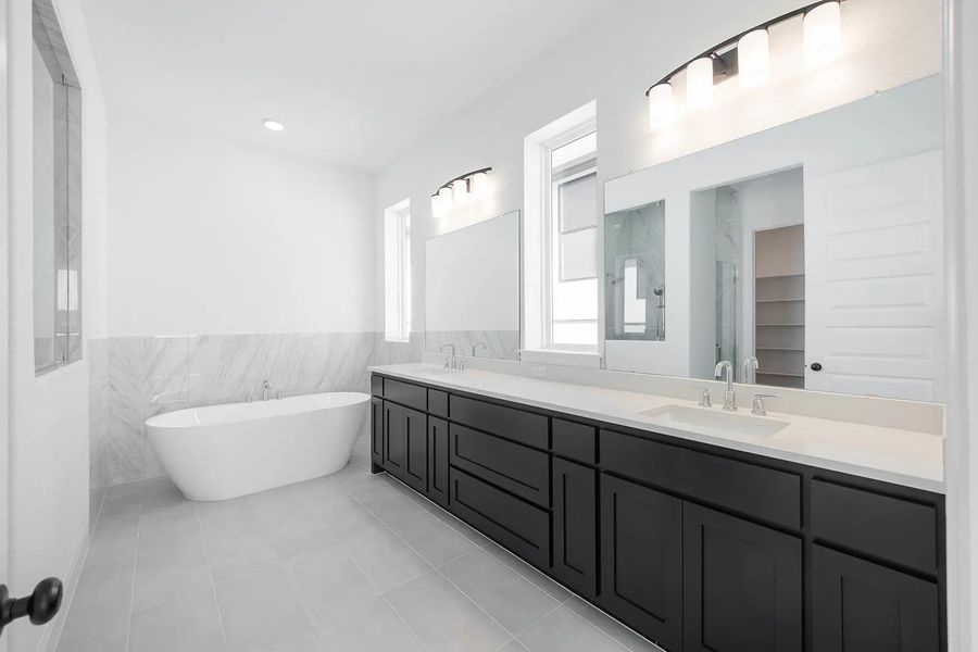 Furnished interior view inside a new home in Wolf Ranch West Bend - 60', Georgetown (Image 10).