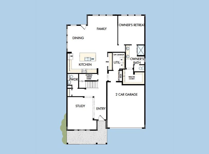 2D floor plan layout for the The Gladstone by David Weekley Homes in Hidden Springs - The Village Collection, Smyrna, TN (Image 4).