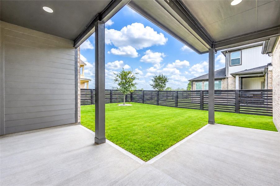 Exterior details and patio area of a home in Easthaven at Bridgeland Central, Cypress (Image 24).