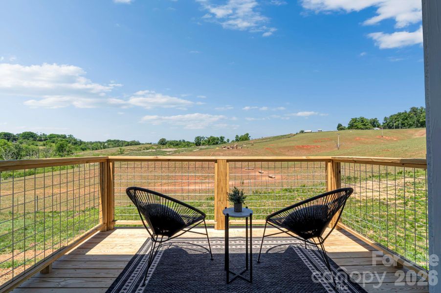 Back deck w/pastoral views