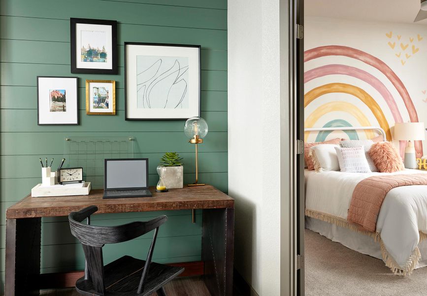 Representative furnished interior of a home built from the The Deerfield by David Weekley Homes in Trailside at Cottonwood Creek, Colorado Springs (Image 3).