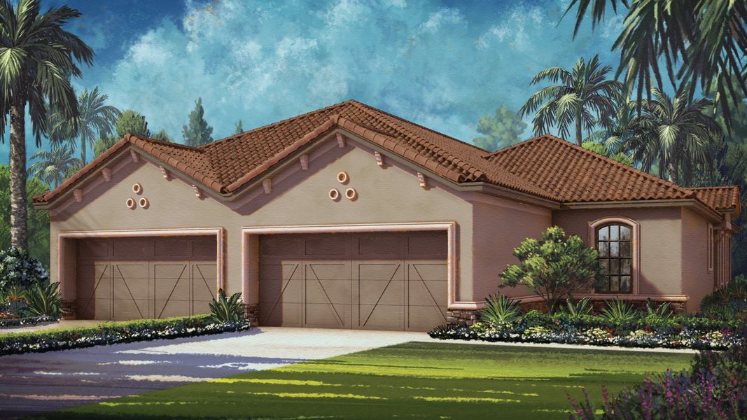 Representative exterior photo of a completed home built from the Mazzano by Taylor Morrison in Esplanade by the Islands, Naples, FL (Image 2).
