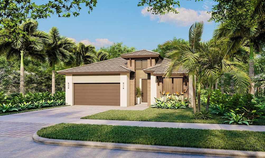 Representative exterior photo of a completed home built from the Greenview by CC Homes in Maple Ridge, Ave Maria, FL (Image 9).