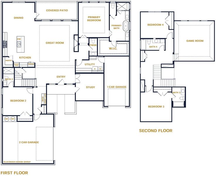 Baton Rogue Floor Plan Layout in The Colony, Bastrop TX | Sitterle Homes