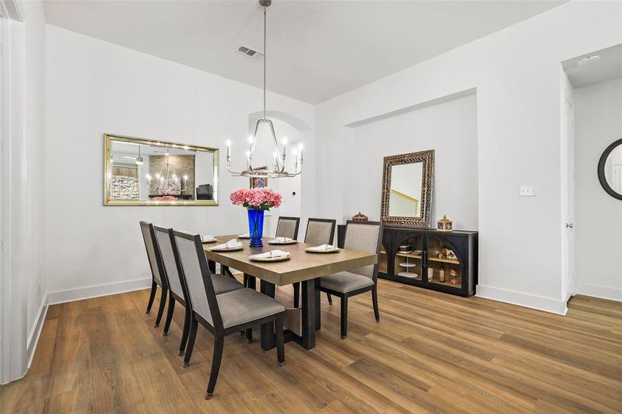 Dining area has a recessed niche perfect for storage or display Dining area has a recessed niche perfect for storage or display
