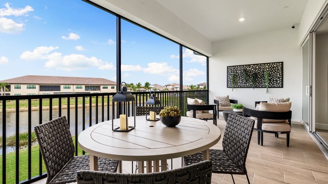 Representative exterior details of a home built from the Bellisimo by Taylor Morrison in Esplanade by the Islands Coach Homes, Naples (Image 4).