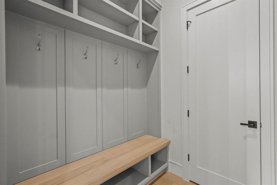 The mudroom offers the perfect entry from the spacious garage!