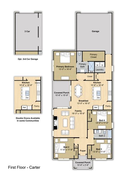 2D floor plan layout for the Carter by Grant & Co in Lockwood, Collierville, TN (Image 3). 2D floor plan layout for the Carter by Grant & Co in Lockwood, Collierville, TN (Image 3).