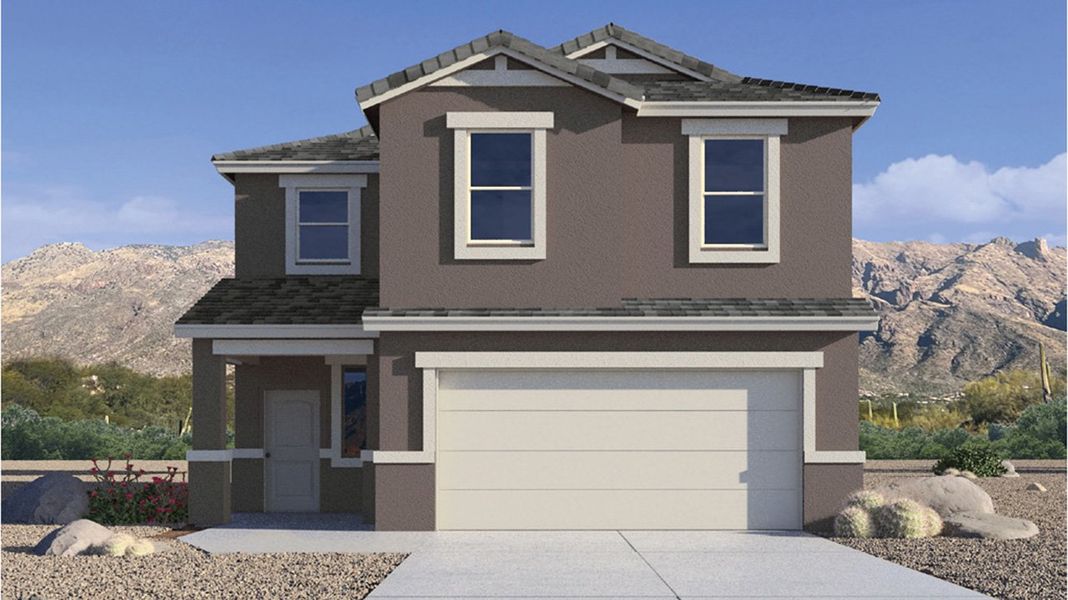 Representative exterior photo of a completed home built from the Kate by D.R. Horton in Coronet at Gladden Farms, Marana, AZ (Image 23).
