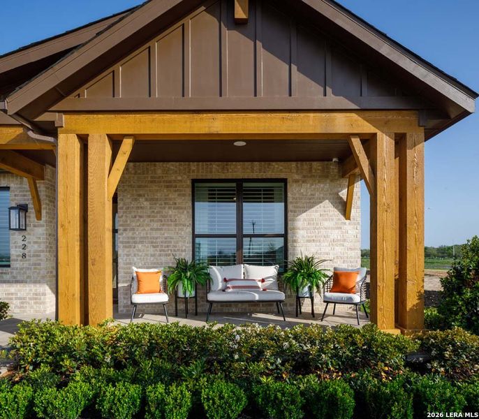 Exterior details and patio area of a home in Alsatian Oaks, Castroville (Image 22).