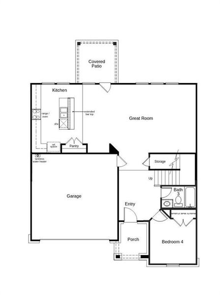 2D floor plan layout of this home in Heartland, Crandall, TX (Image 2).
