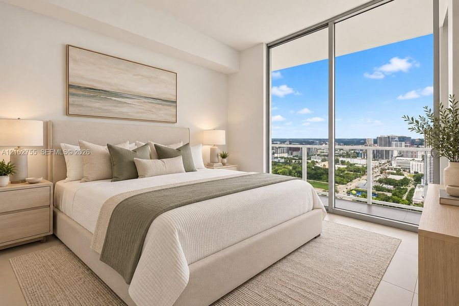 Virtually Staged Second Bedroom